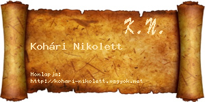 Kohári Nikolett névjegykártya